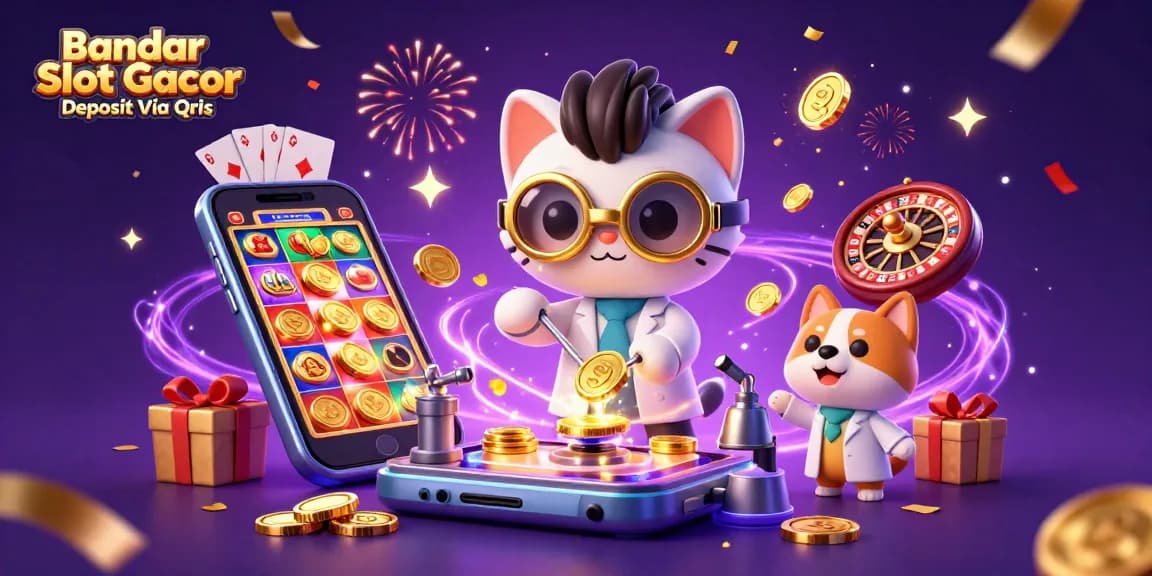 Win big with Bandar Slot Gacor Deposit Via Qris while experiencing engaging slot games and vibrant casino elements.