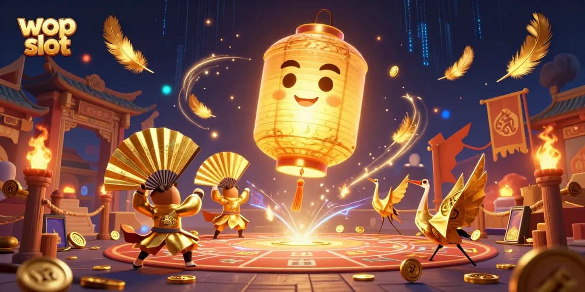Bermain slot gacor di Wop Slot sambil menikmati pengalaman visual artistik dengan simbol keberuntungan.