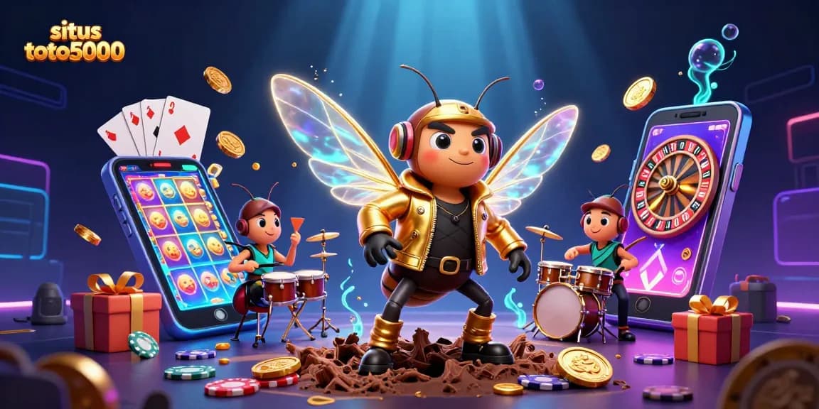 Engage with situs toto5000's vibrant slot games featuring a cicada rock star and immersive elements.