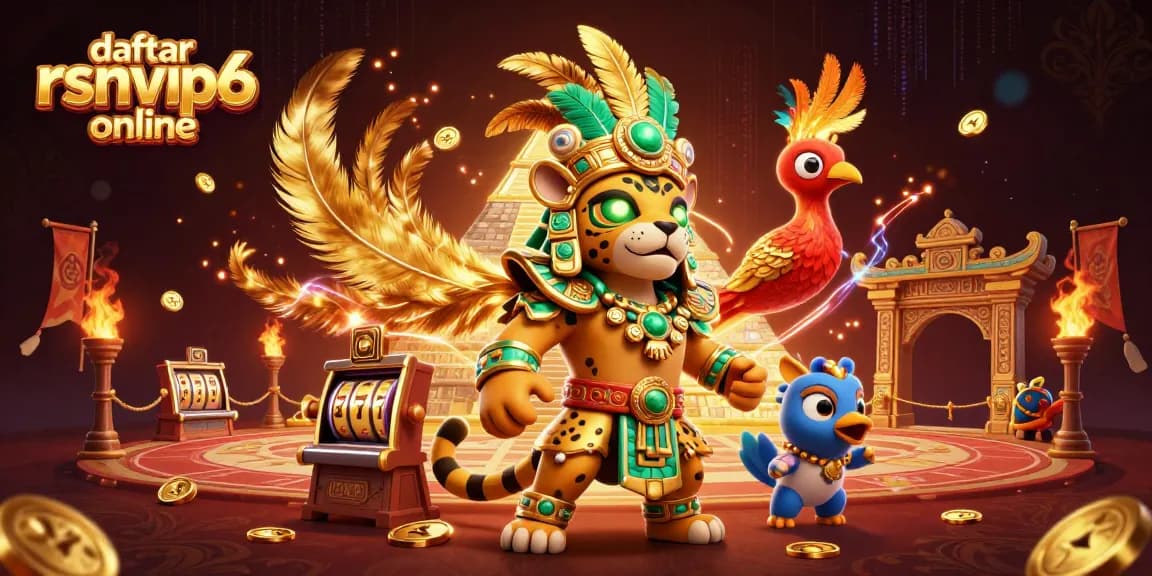 Engage in daftar rsnvip6 online with dynamic 3D Mayan casino characters and slot gameplay elements.