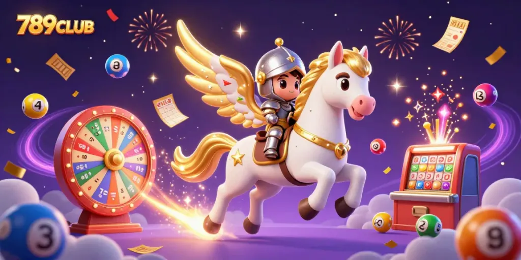 Experience thrilling wins at 789CLUB with vibrant lottery symbols and engaging game elements.