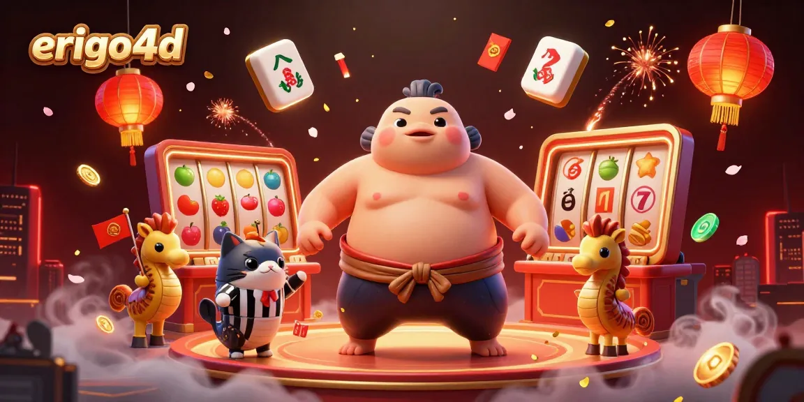 Play exciting games on erigo4d with a vibrant underwater casino featuring animated characters and slot reels.