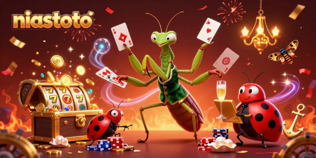 Experience exciting gameplay at niastoto with a captivating casino scene featuring vibrant characters and game elements.