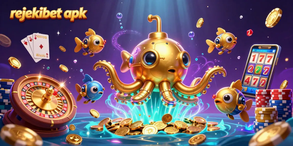Experience the thrill of rejekibet apk with a vibrant underwater casino scene full of gold and excitement.
