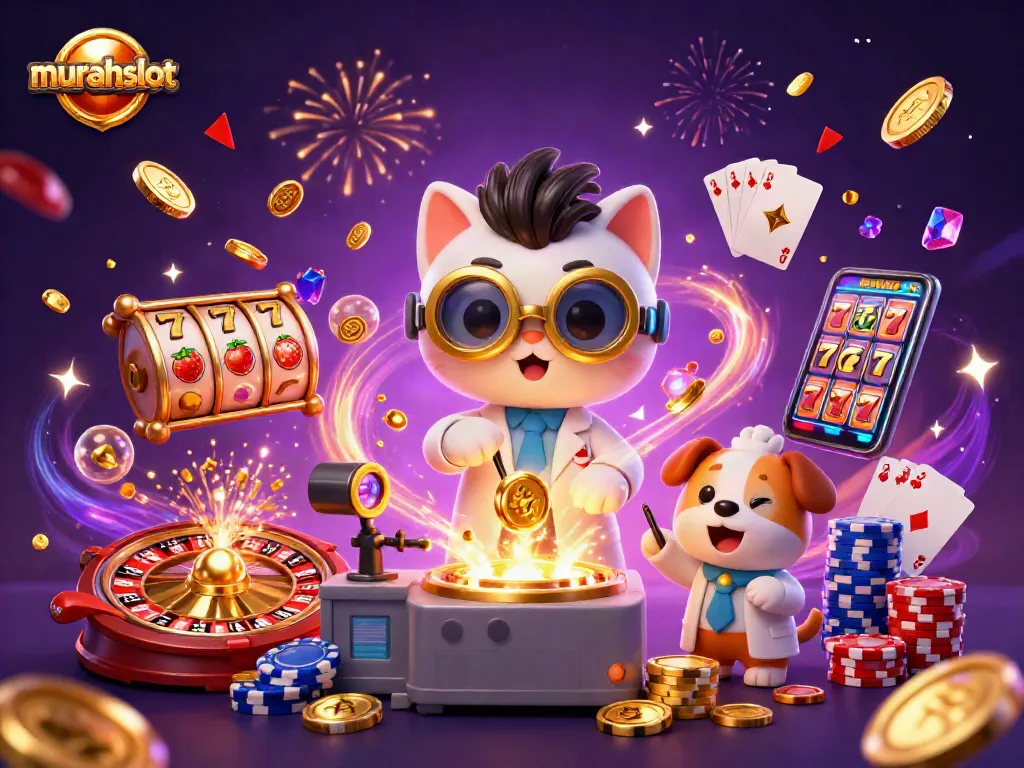 Menang besar di murahslot sambil menikmati kegembiraan mesin slot 3D dan karakter lucu.