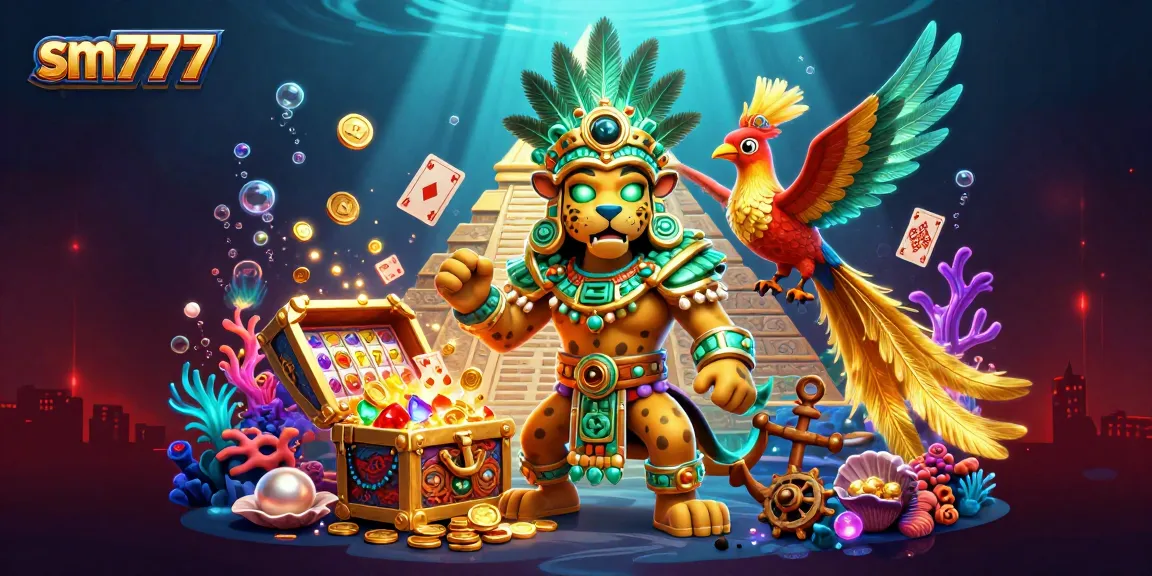 Experience the thrill of sm777 with vibrant, dynamic casino elements in a captivating underwater scene.