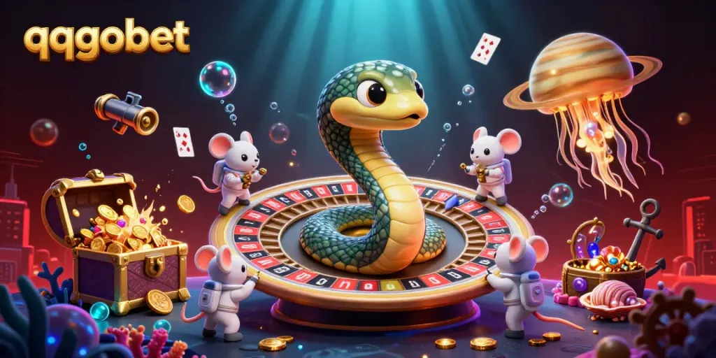 Experience the thrill of qqgobet as mice wager on a cosmic roulette represented by Saturn's rings.