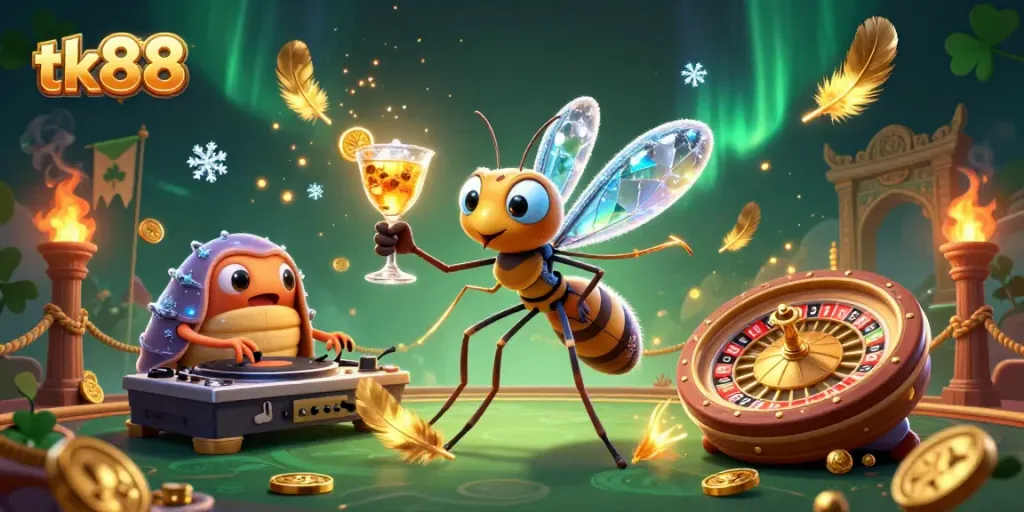 Engage in exciting casino thrills with tk88, featuring vibrant characters and dynamic gameplay elements.