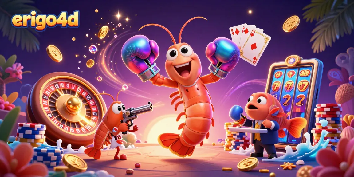 Experience winning strategies with erigo4d's dynamic gaming characters in a vibrant casino scene.