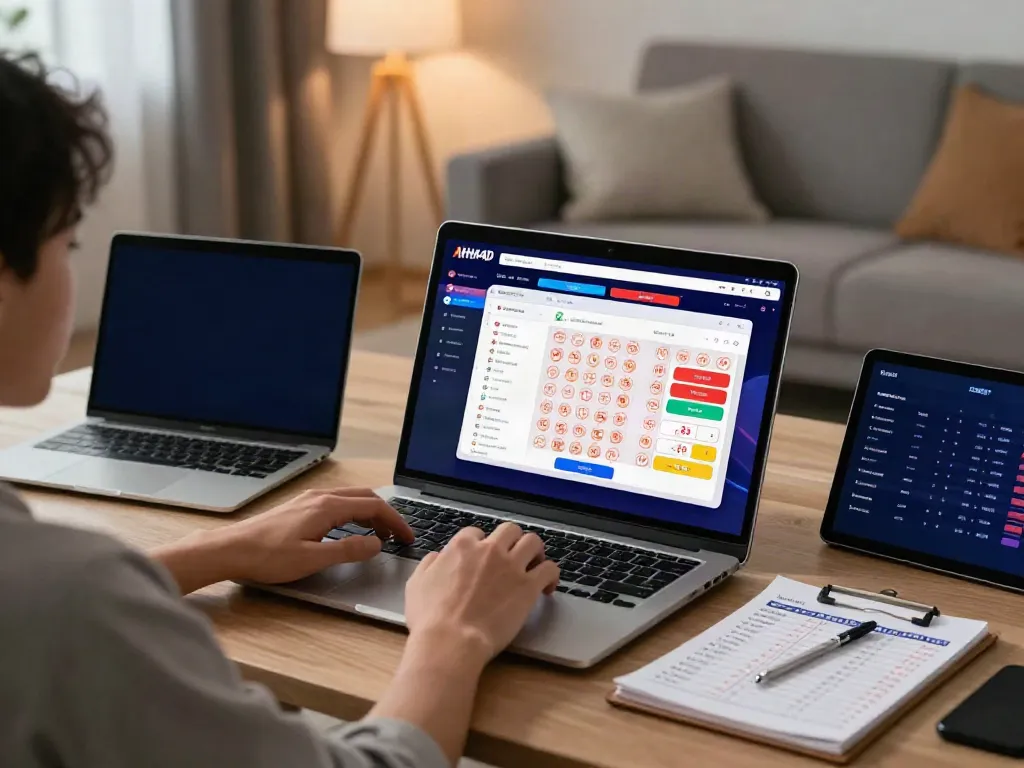 Engaging AHHA4D online gaming setup showcasing Toto Lotto 4D features.