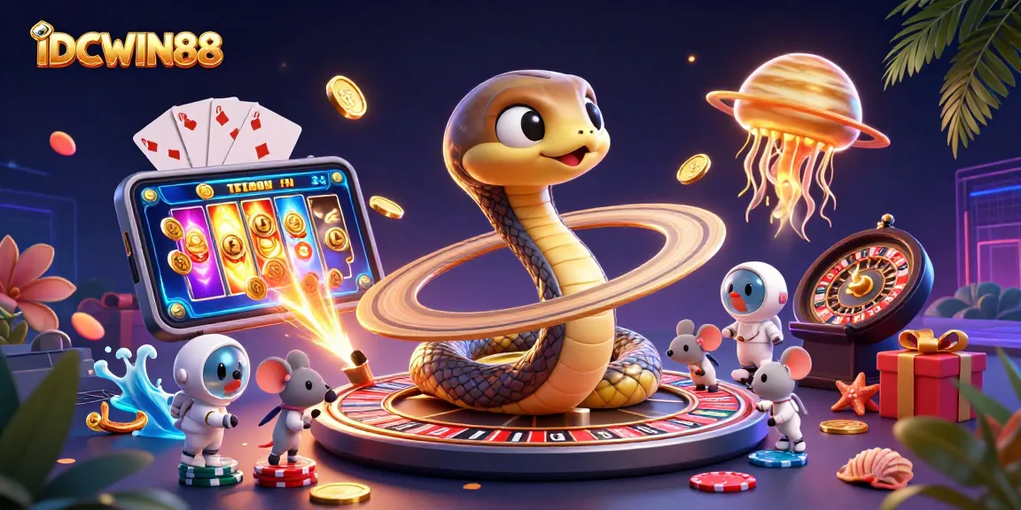 Experience high-stakes gaming with IDCWIN88 in a vibrant, dynamic casino scene