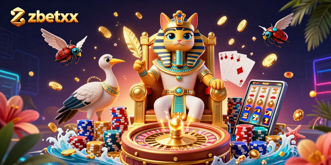 Experience thrilling wins with zbetxx, featuring vibrant casino elements and dynamic characters.