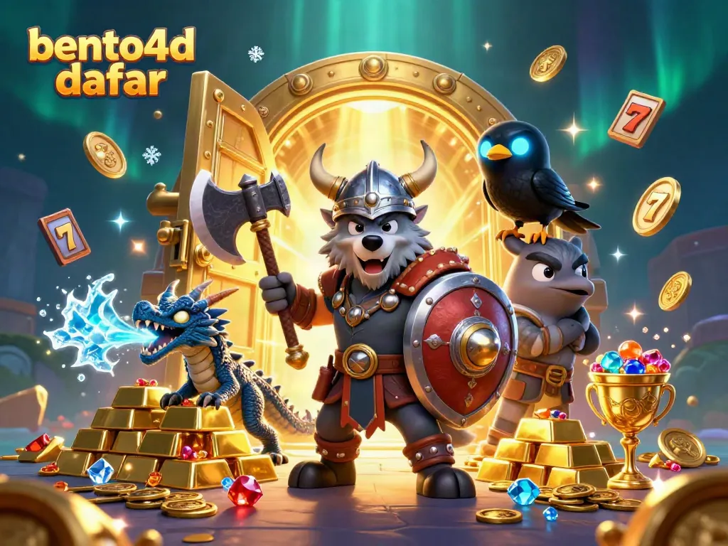 Experience thrilling gaming with bento4d daftar, featuring captivating characters and riches in a vibrant casino scene.