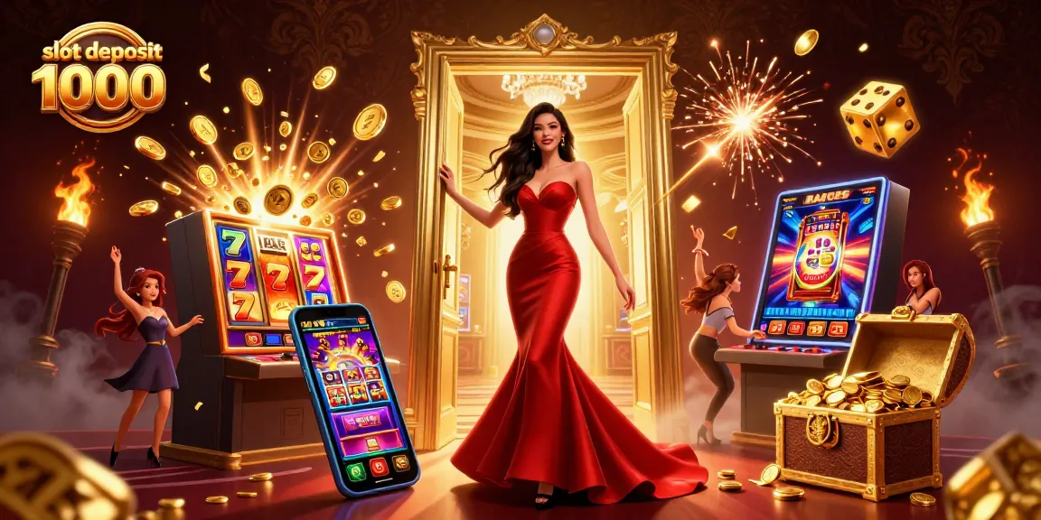 Experience the excitement of slot deposit 1000 as winning symbols and jackpots burst to life in a luxurious casino atmosphere.