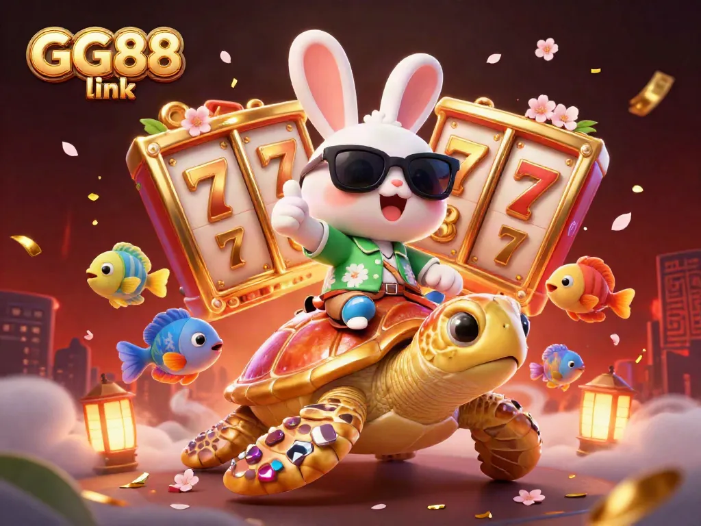 Engage with GG88 link for an exciting casino adventure featuring vibrant slot reels and dynamic characters.