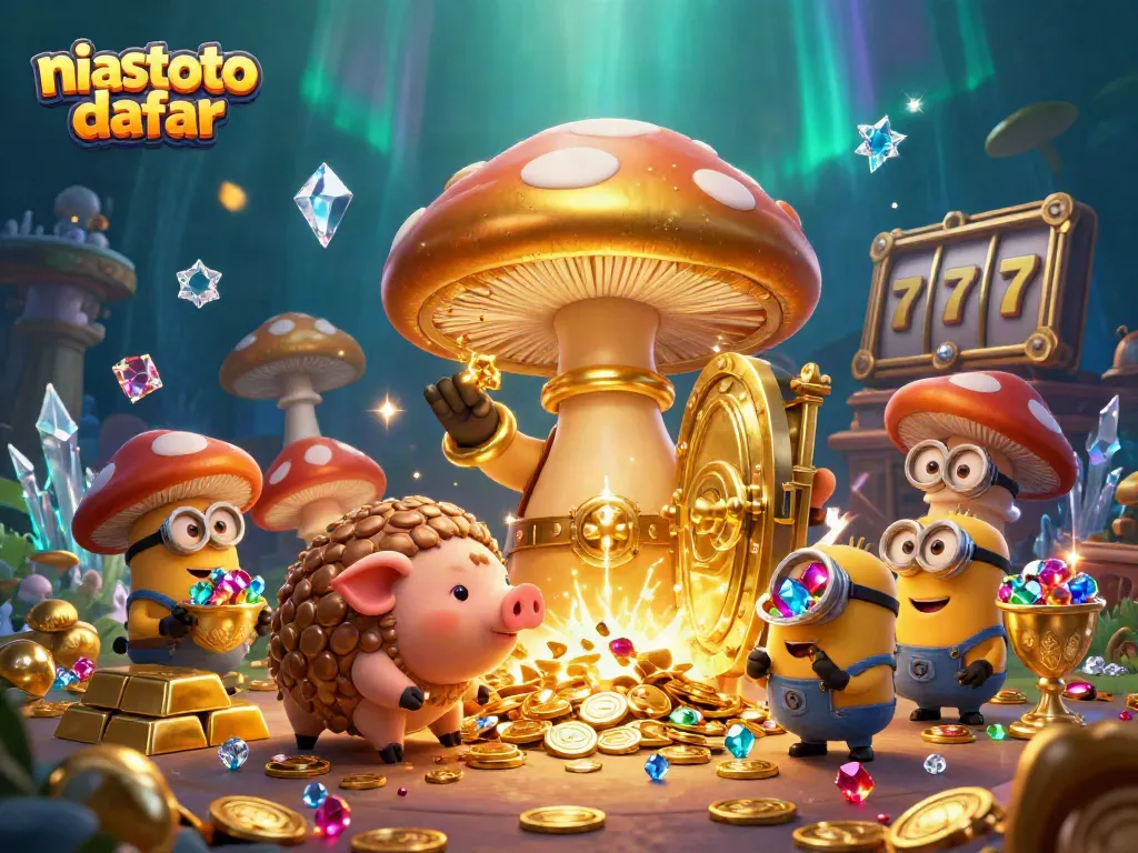 Menangkan slot dan jackpot dengan niastoto daftar di ilustrasi kasino 3D fantastis.