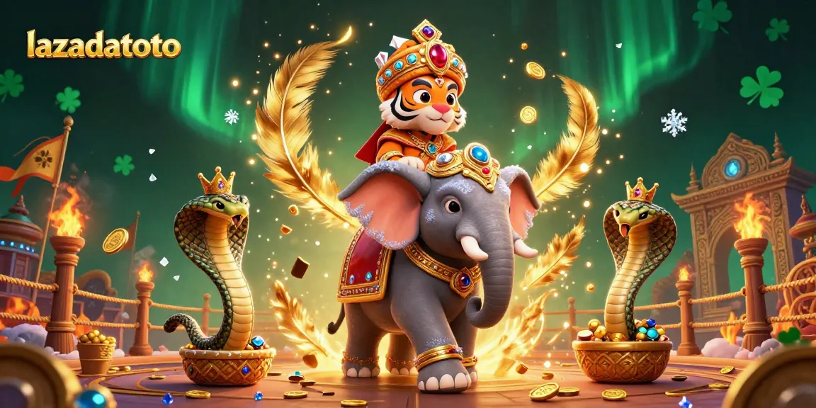 Raih kemenangan di lazadatoto dengan simbol keberuntungan dan kemewahan dalam ilustrasi kasino.