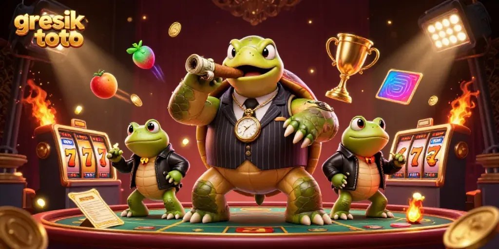 Experience thrilling wins with gresik toto at this vibrant casino scene featuring dynamic slot action.