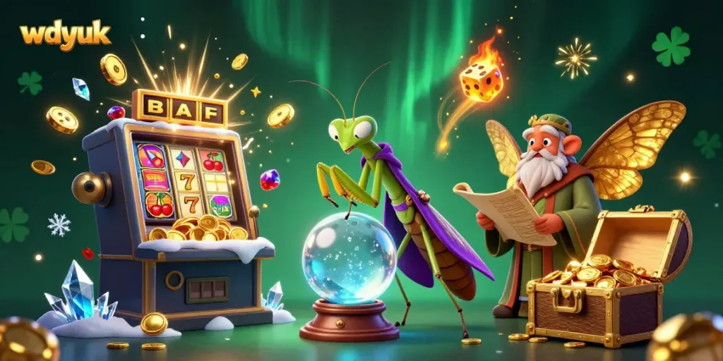 Experience the thrilling action of wdyuk with a mystical scene of fortune tellers and jackpot games.