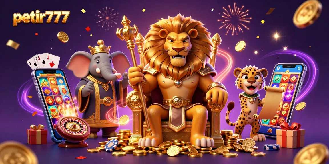 Experience the excitement of petir777 with vibrant casino elements and captivating characters in a dynamic scene.