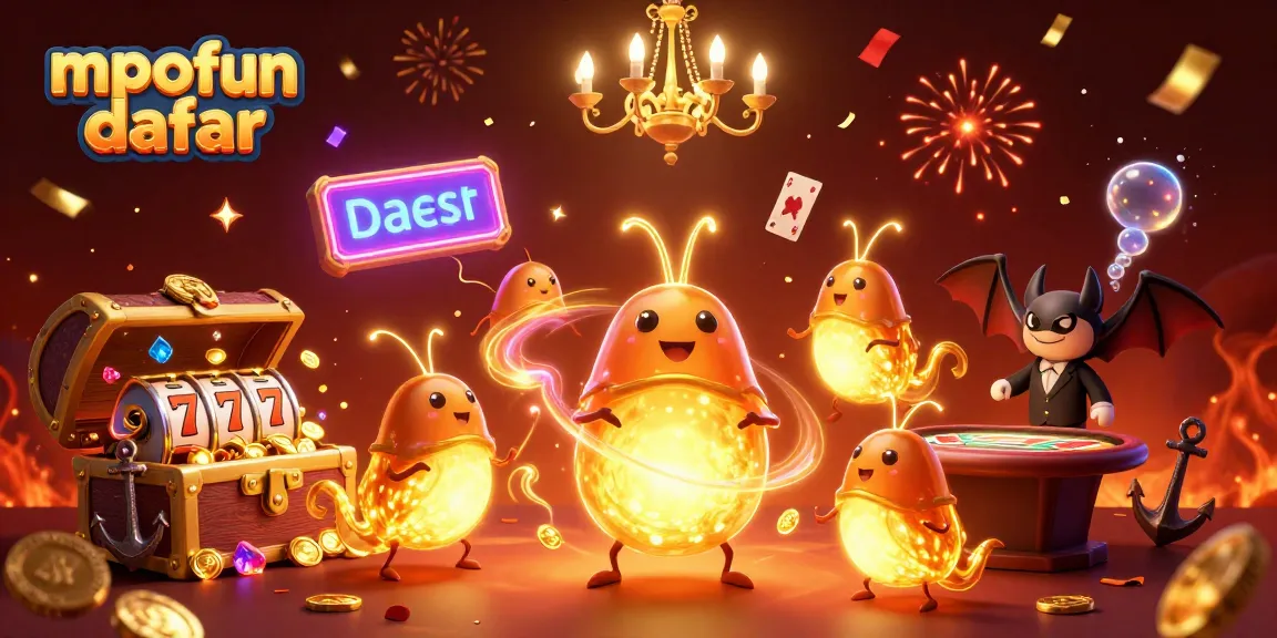 Experience the excitement of mpofun daftar with animated glowworms lighting a casino scene.
