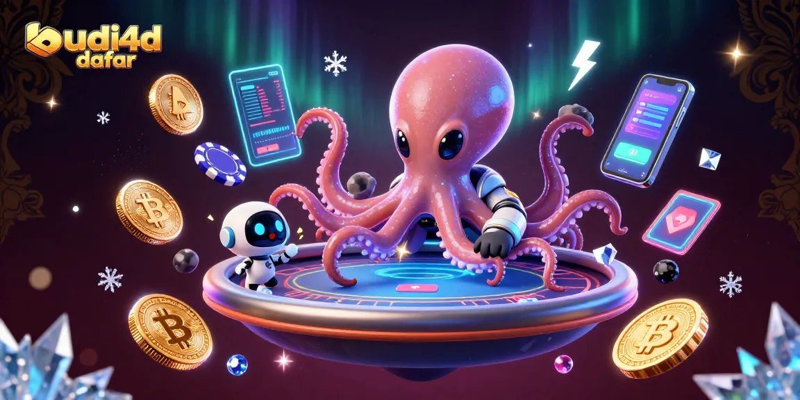 Play exciting games at budi4d daftar with the vibrant alien-themed casino scene showcasing poker action.