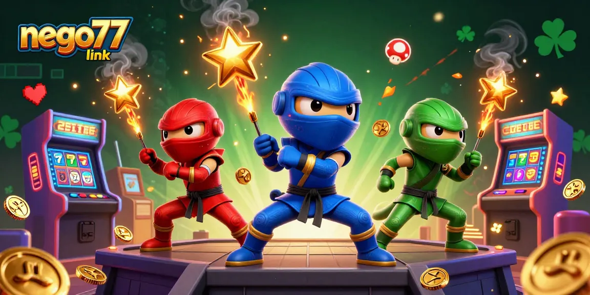 Engage with the NEGO77 link in thrilling slot games featuring vibrant characters and casino elements.