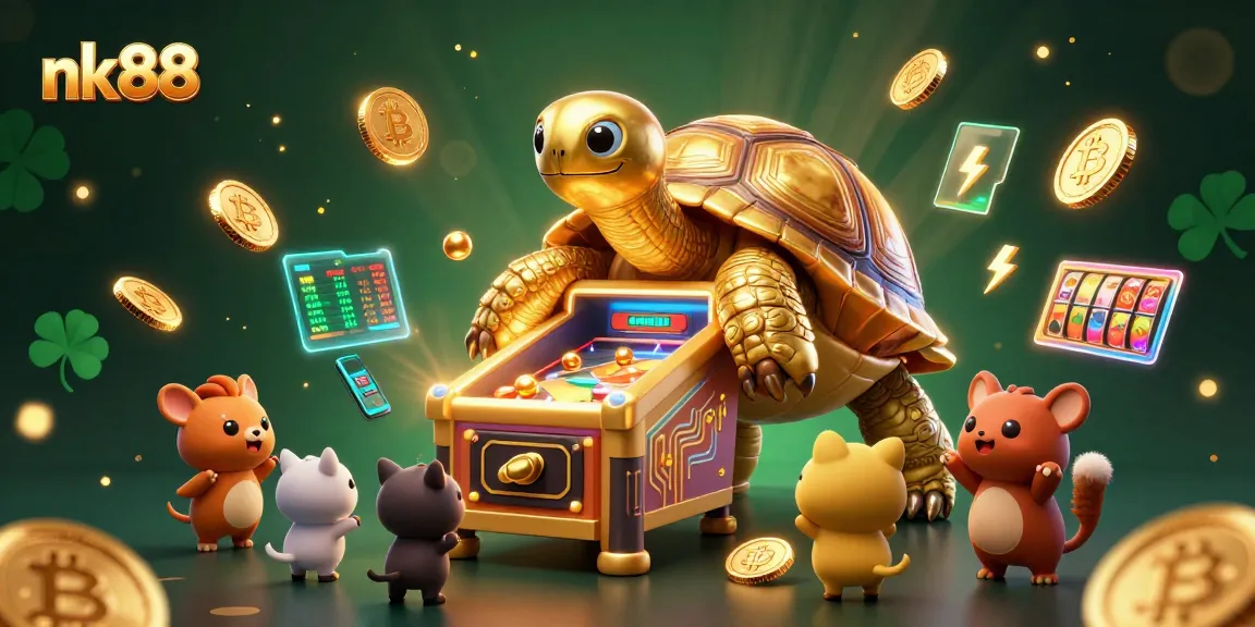Join the excitement at nk88, where a colossal tortoise pinball adventure awaits players in a vibrant gaming scene.