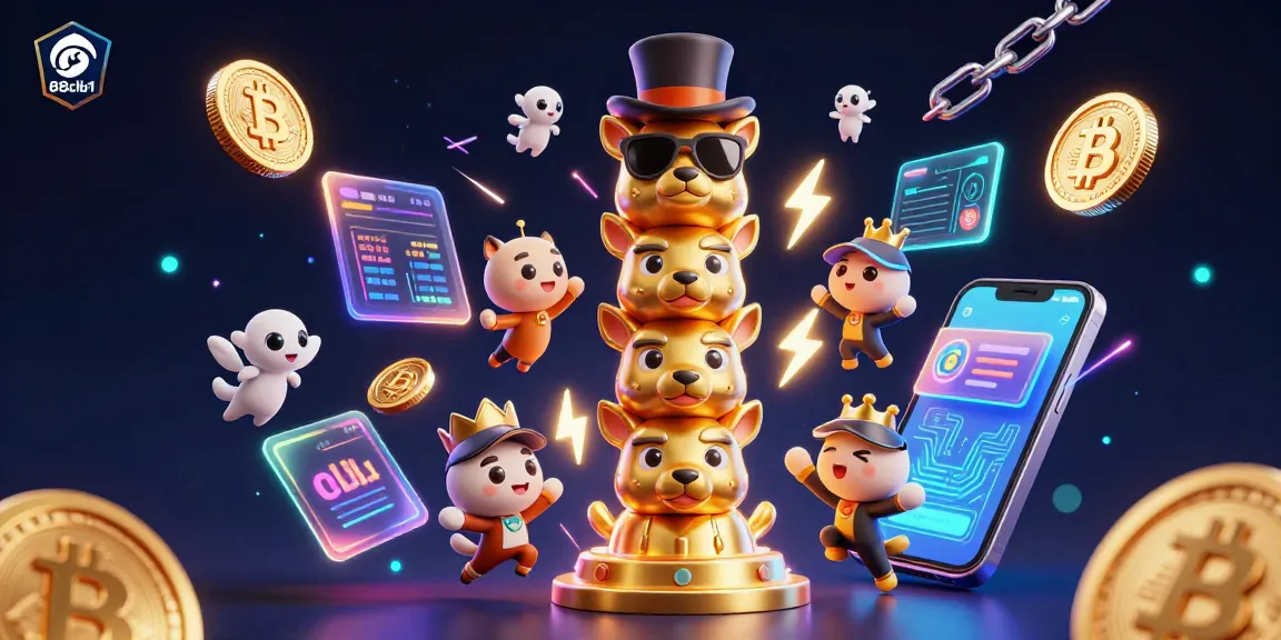 Engage with 88clb1 through vibrant crypto casino adventures featuring a dynamic totem pole and floating coins.