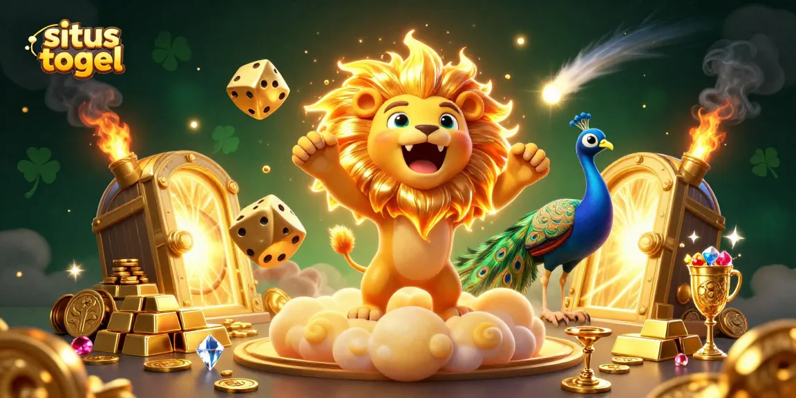 Experience the excitement of situs togel with a vibrant illustration of treasure and gaming elements.