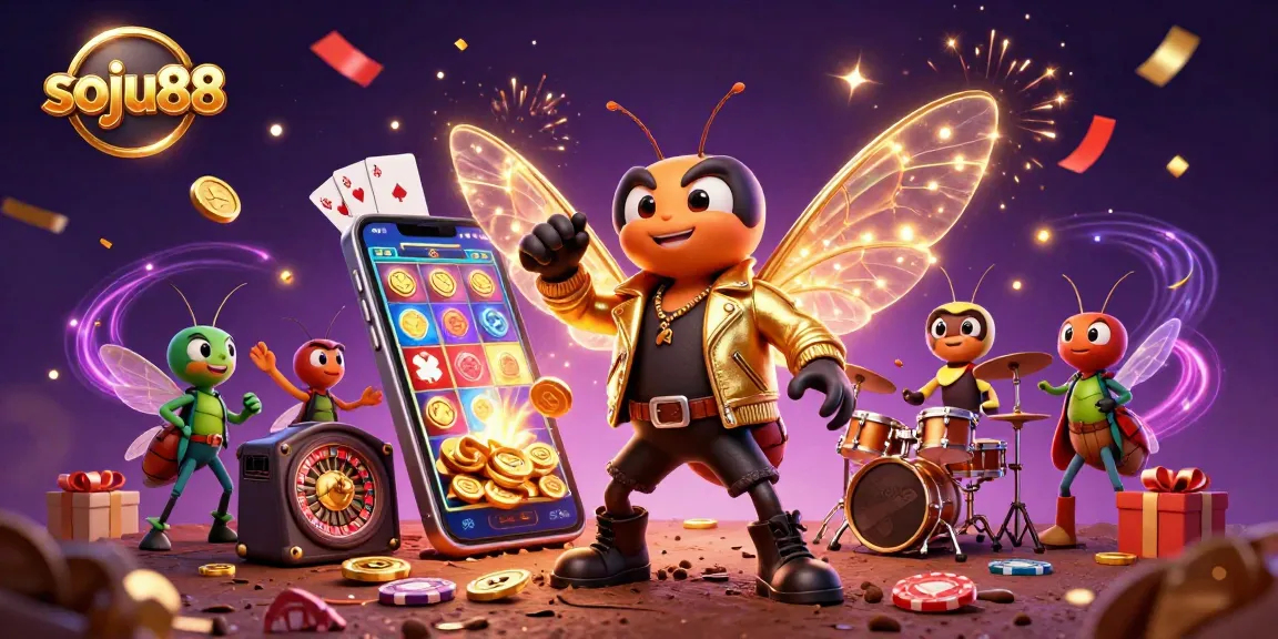 Engage with the vibrant world of soju88, where a cicada rock star and friends celebrate big wins!