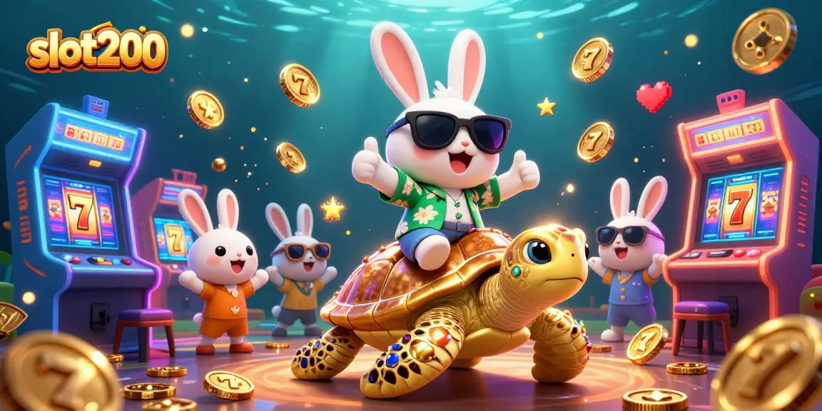 Menangkan jackpot di Slot200 dengan karakter kelinci beruntung dan kura-kura emas yang menghibur.