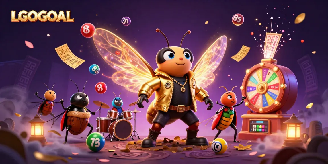 Experience thrilling gameplay with LGOGOAL featuring a vibrant casino scene of animated characters and lottery elements.