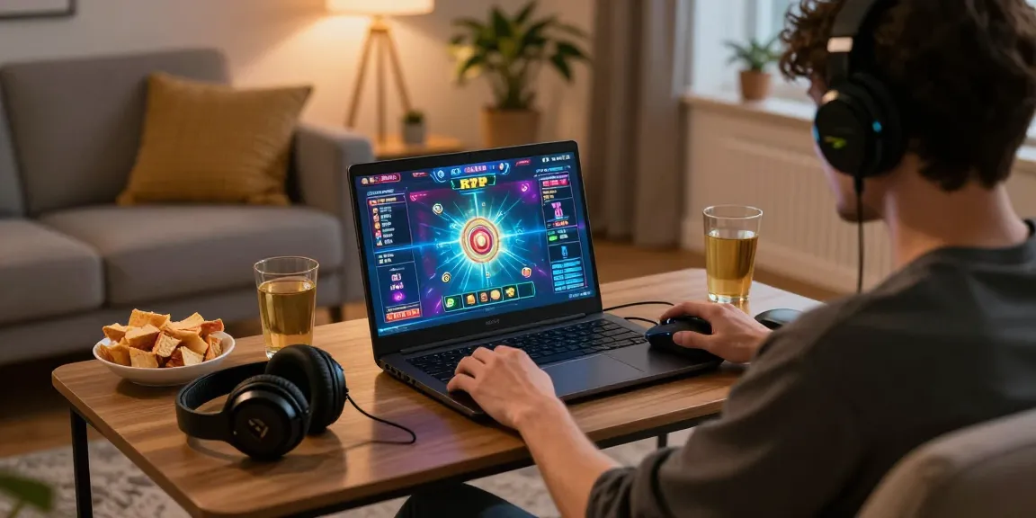 Pengalaman bermain RTP slot online di ruang nyaman dengan cahaya ambient lembut.